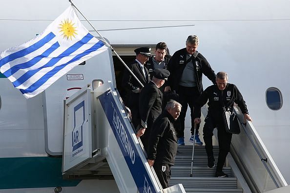 2018 FIFA World Cup: Team Uruguay arrives in Russia